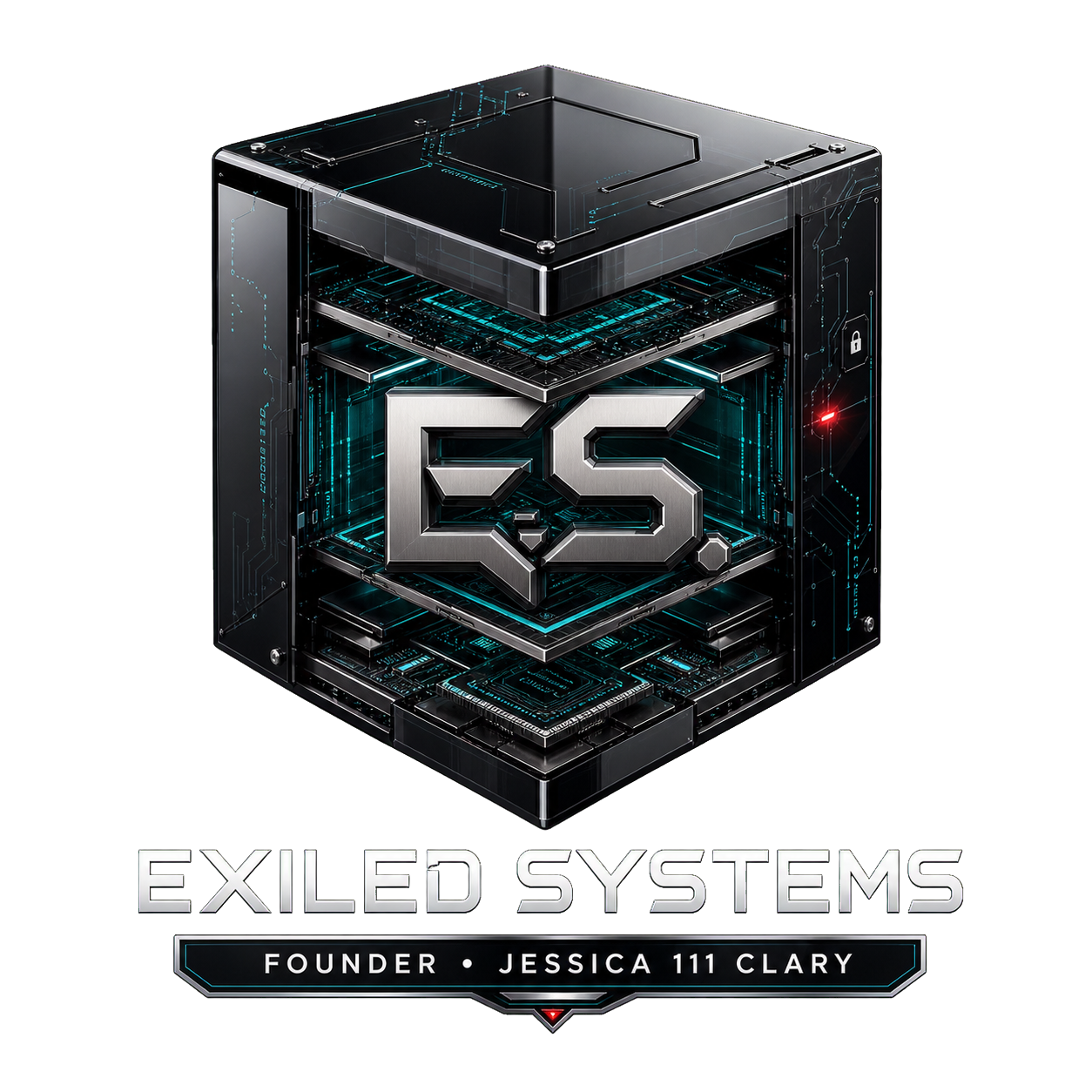 Exiled Systems E.S. cube emblem